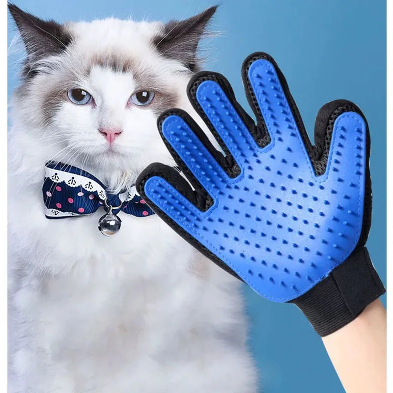 Pet Grooming Glove – Silicone Deshedding Brush Mitt for Dogs & Cats