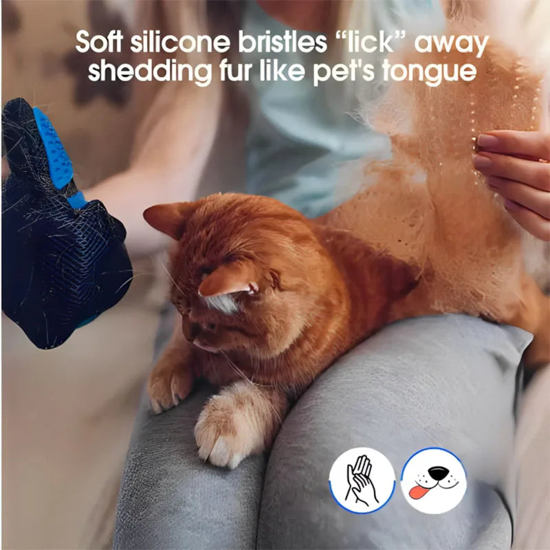 Pet Grooming Glove – Silicone Deshedding Brush Mitt for Dogs & Cats