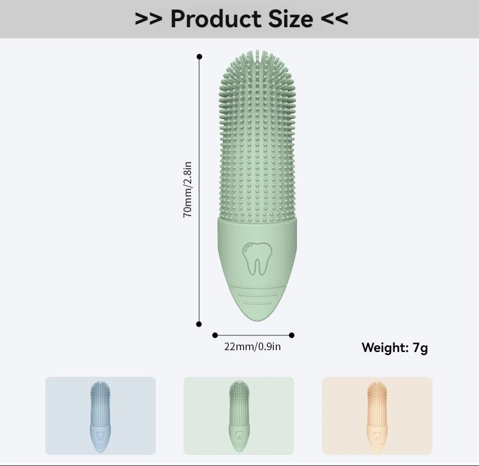 Dog & Cat Finger Toothbrush Set – 3-Pack Silicone 360° Dental Cleaning Kit