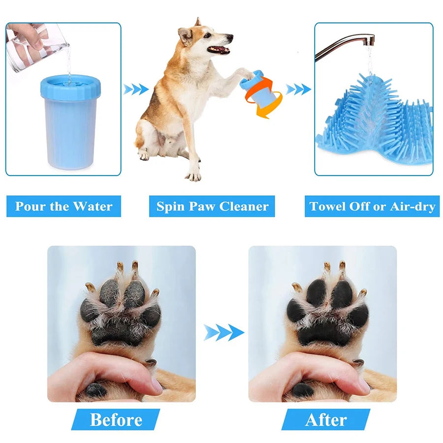 Dog Paw Cleaner Cup – Portable Silicone Bristle Paw Washer (S/M/L)