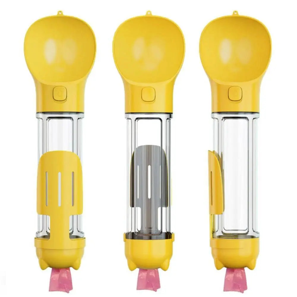 3-in-1 Dog Water Bottle – Portable Dispenser with Food Container & Waste Bag Holder