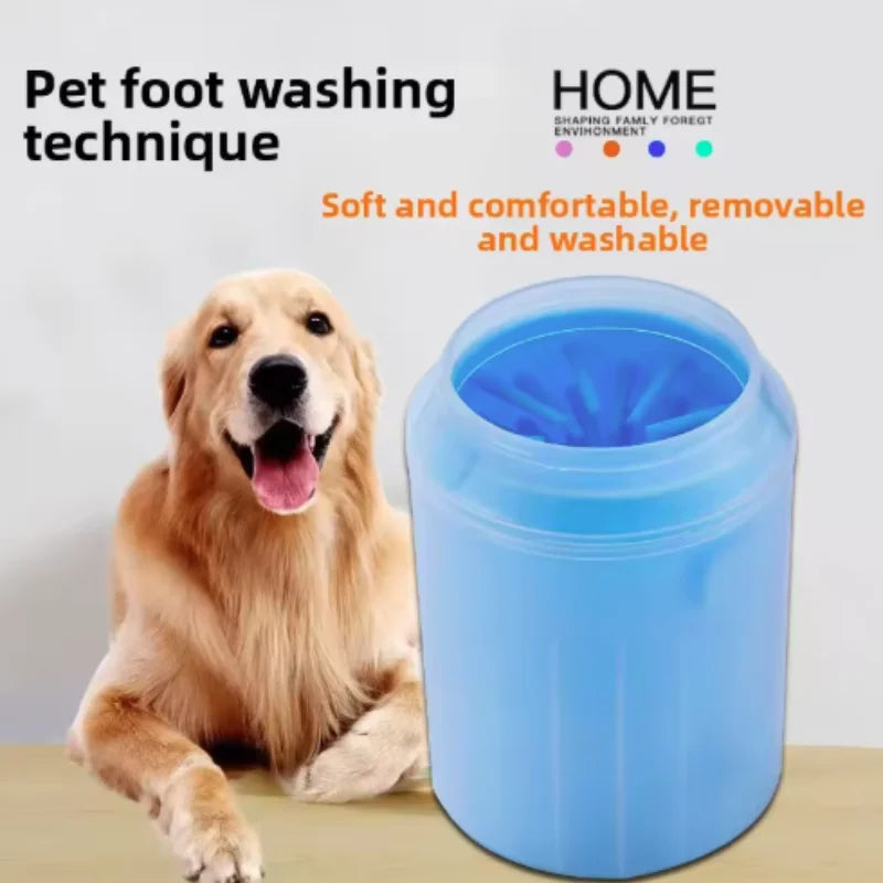 Portable Dog Paw Washer Cup – Soft Silicone Comb Brush Foot Cleaning Cup