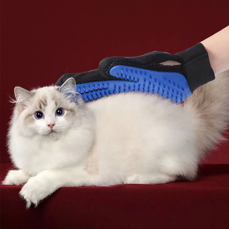 Pet Grooming Glove – Silicone Deshedding Brush Mitt for Dogs & Cats