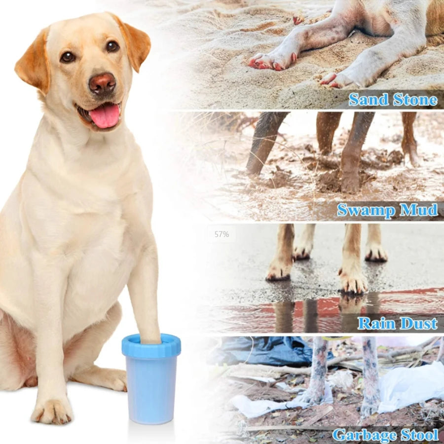 Dog Paw Cleaner Cup – Portable Silicone Bristle Paw Washer (S/M/L)