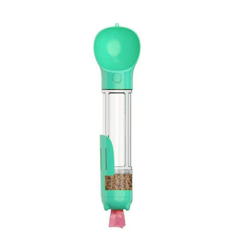 3-in-1 Dog Water Bottle – Portable Dispenser with Food Container & Waste Bag Holder