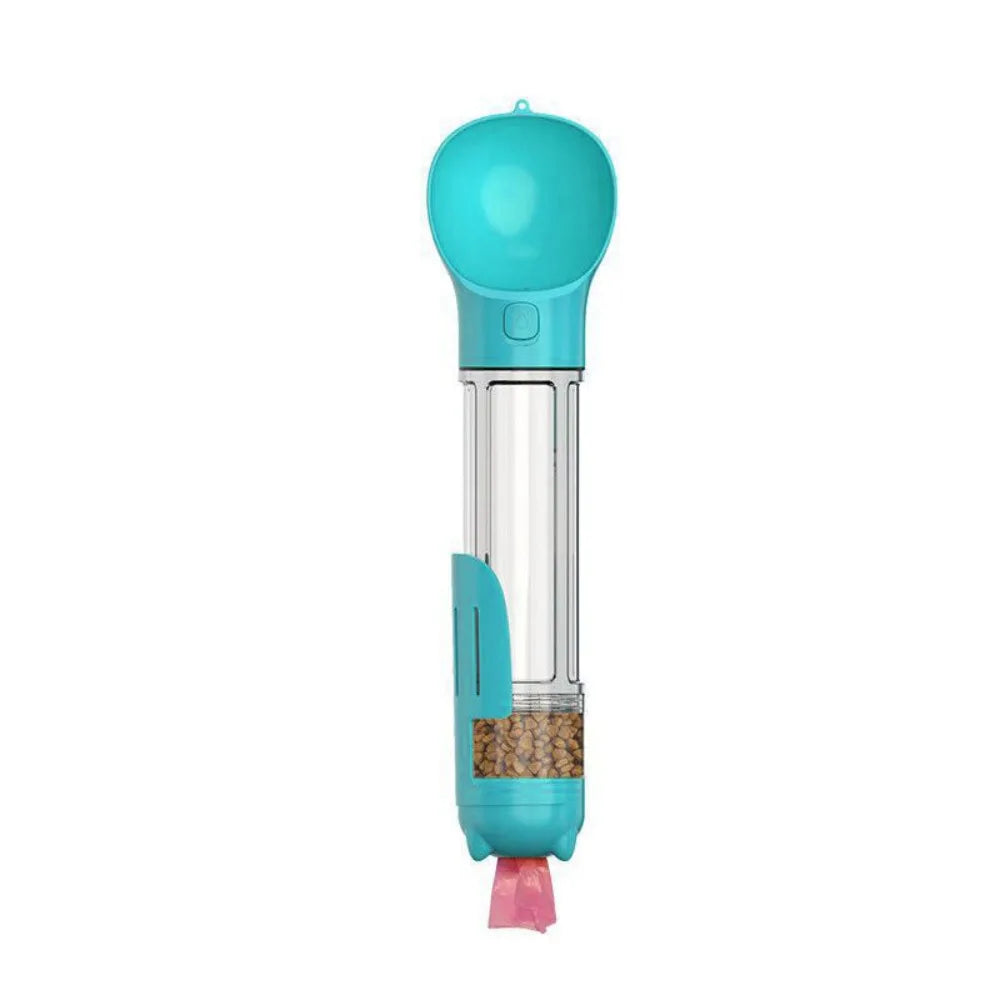 3-in-1 Dog Water Bottle – Portable Dispenser with Food Container & Waste Bag Holder