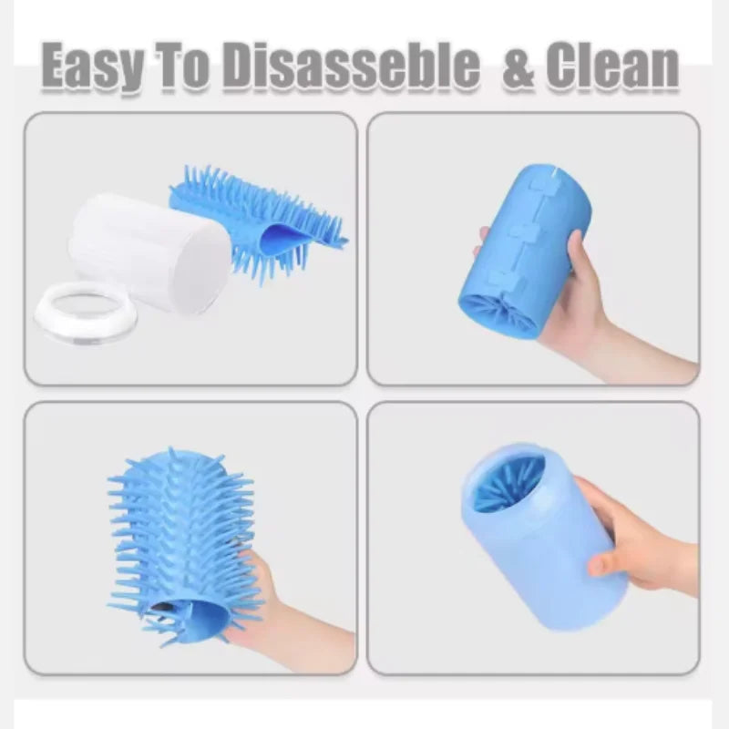 Portable Dog Paw Washer Cup – Soft Silicone Comb Brush Foot Cleaning Cup