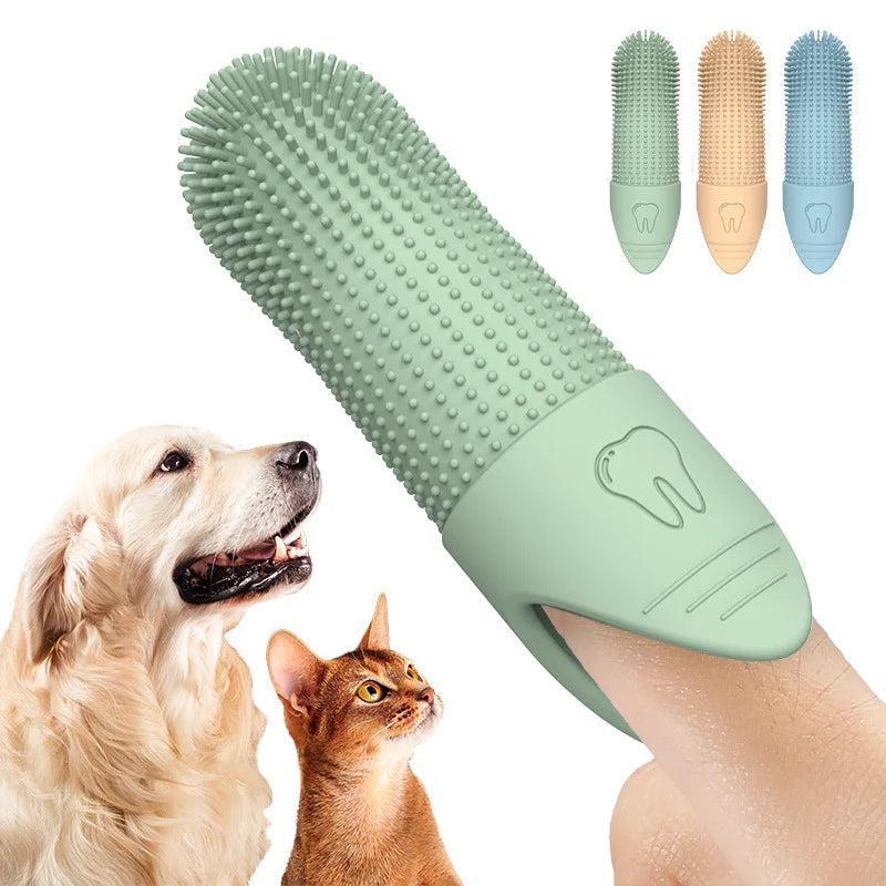 Dog & Cat Finger Toothbrush Set – 3-Pack Silicone 360° Dental Cleaning Kit