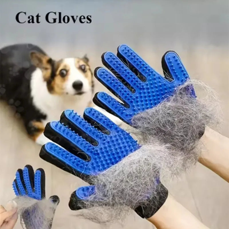 Pet Grooming Glove – Silicone Deshedding Brush Mitt for Dogs & Cats