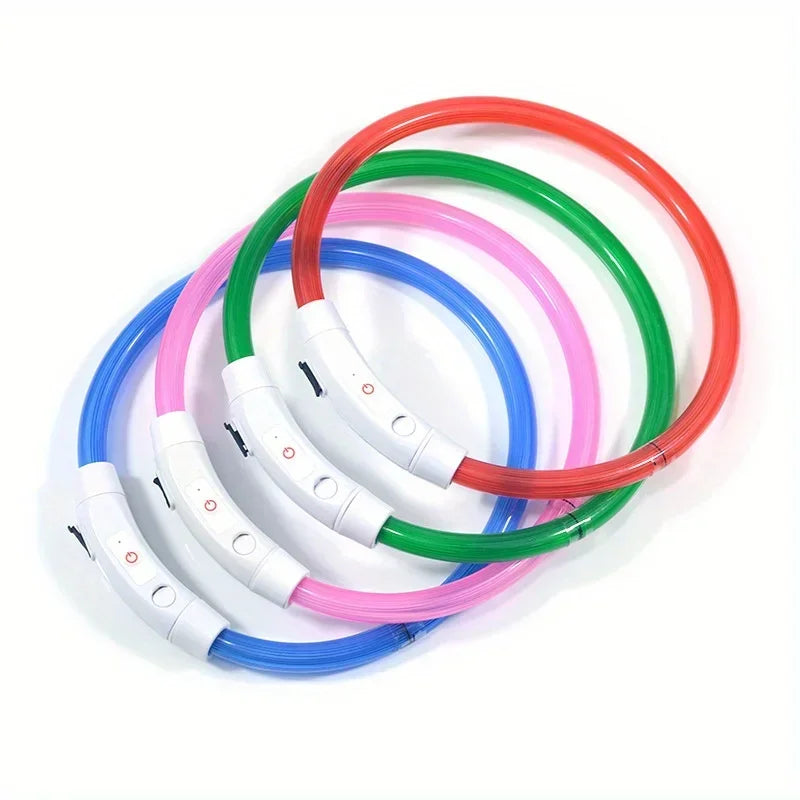 LED Light-Up Dog Collar – USB Rechargeable Safety Collar for Night Walks
