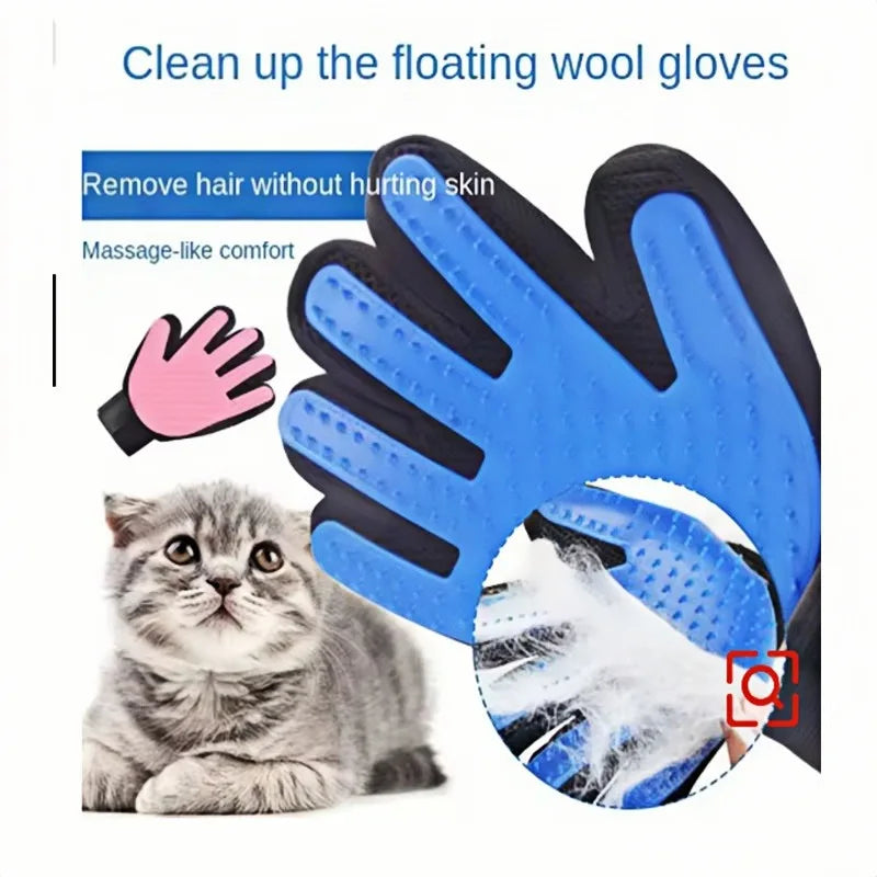Pet Grooming Glove – Silicone Deshedding Brush Mitt for Dogs & Cats