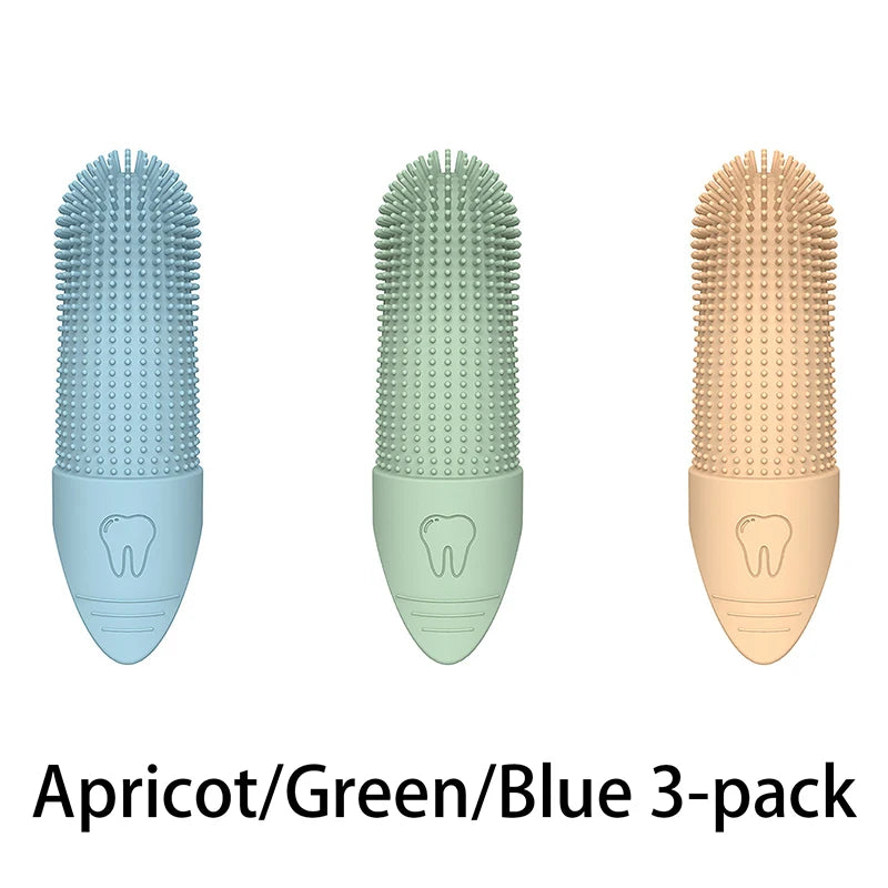 Dog & Cat Finger Toothbrush Set – 3-Pack Silicone 360° Dental Cleaning Kit