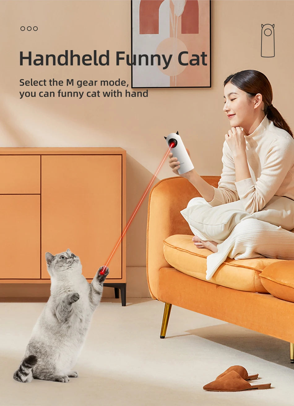 ROJECO Interactive LED Laser Cat Toy – Smart Automatic Teaser for Indoor Cats