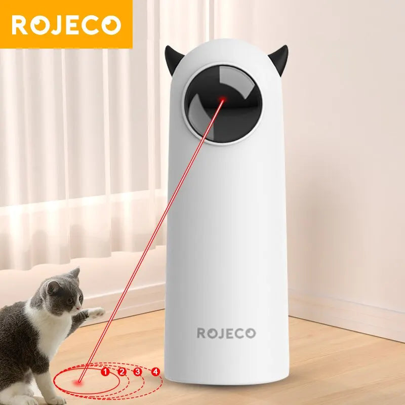 ROJECO Interactive LED Laser Cat Toy – Smart Automatic Teaser for Indoor Cats