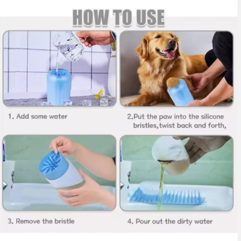 Portable Dog Paw Washer Cup – Soft Silicone Comb Brush Foot Cleaning Cup