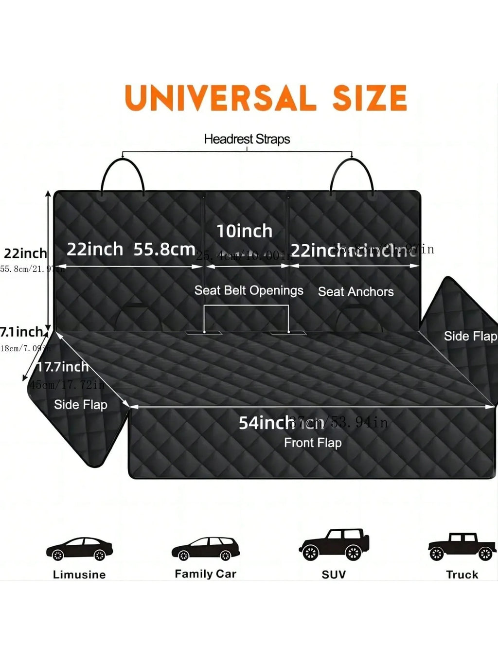 Waterproof Dog Car Seat Cover – Hammock Style Back Seat Protector for All Vehicles