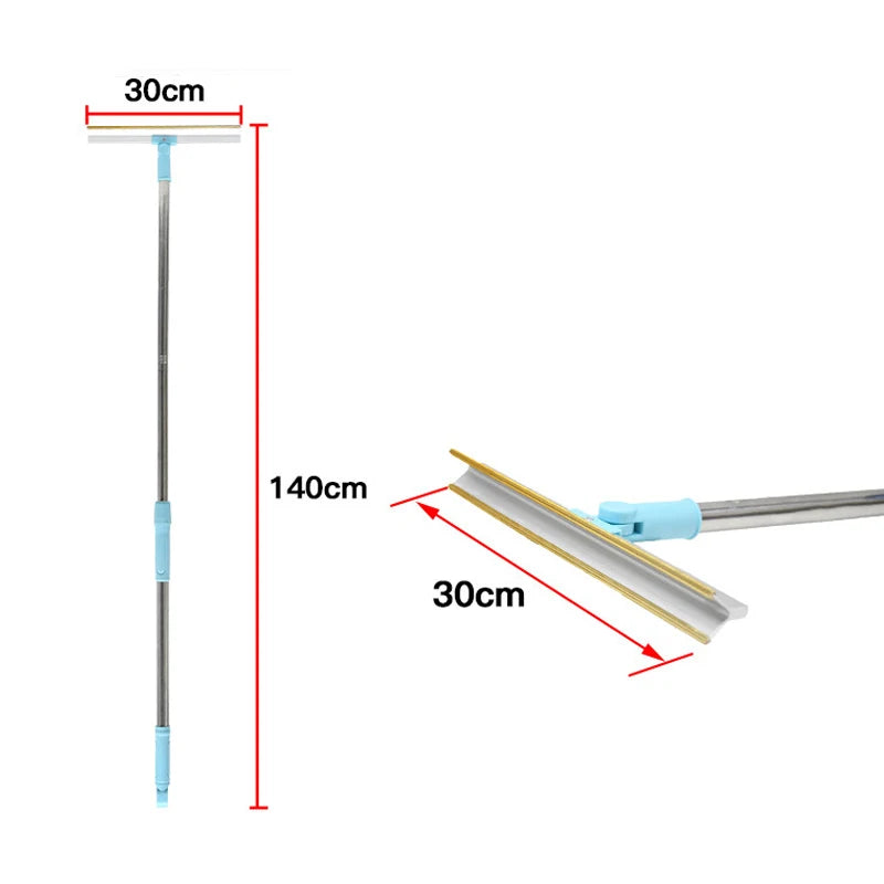 Pet Hair Remover Carpet Rake – Long Handle Rubber Bristle Broom for Dog & Cat Fur