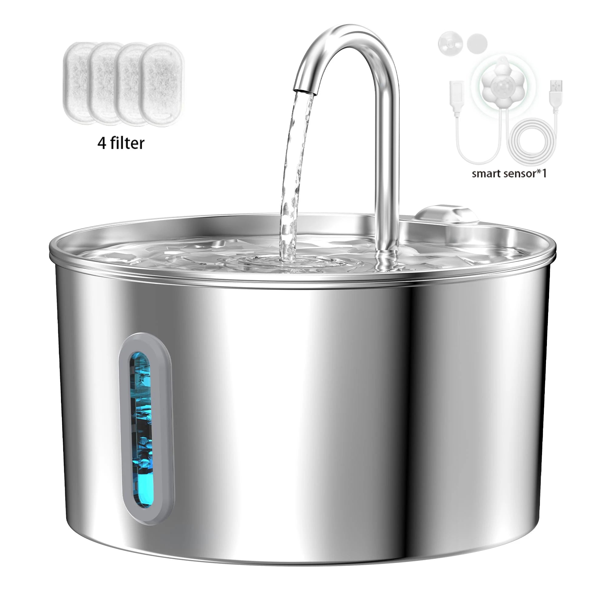 Cat Water Fountain – 2.2L Stainless Steel Silent Automatic Dispenser