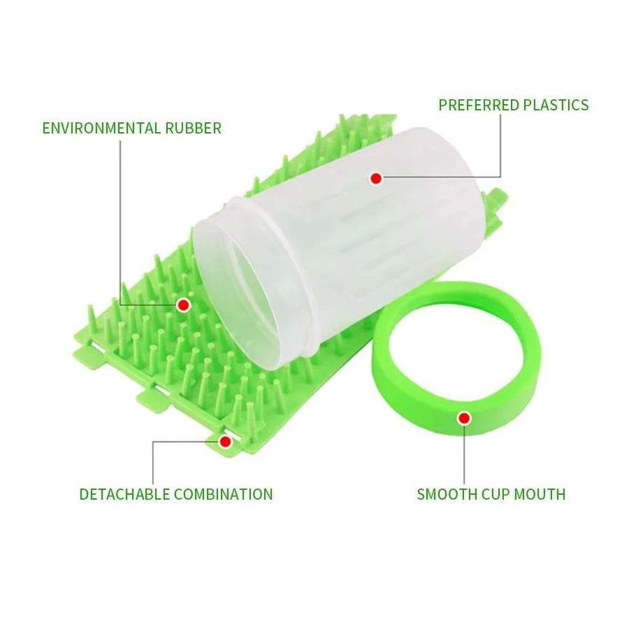 Dog Paw Cleaner Cup – Portable Silicone Bristle Paw Washer (S/M/L)