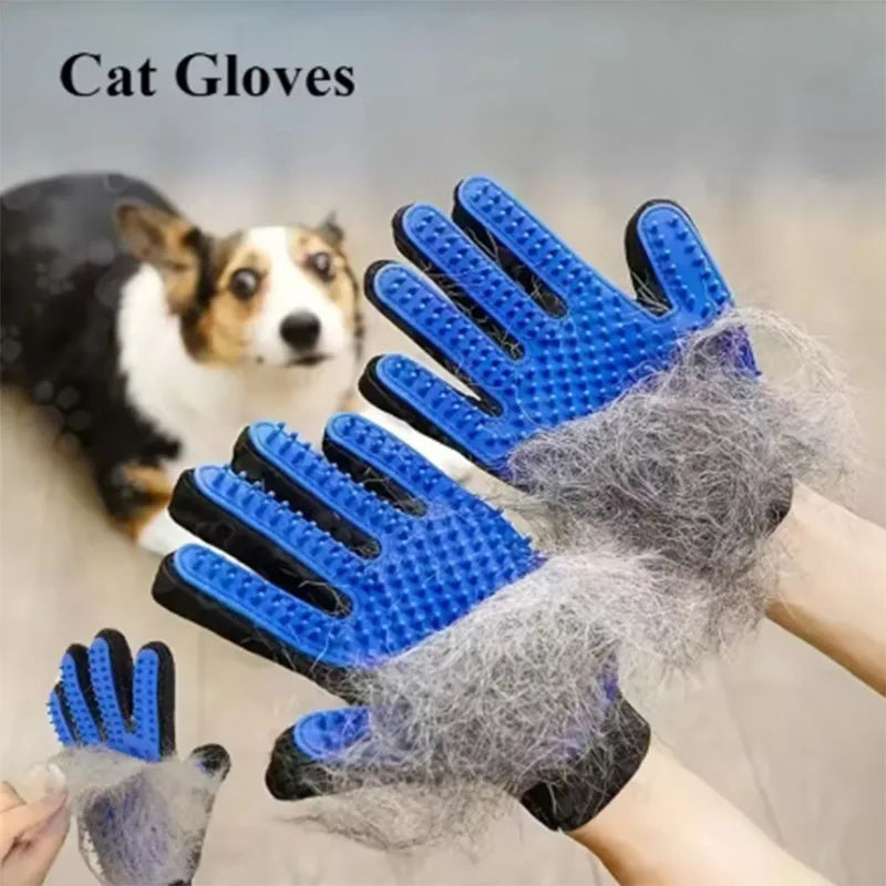 Pet Grooming Glove – Silicone Deshedding Brush Mitt for Dogs & Cats