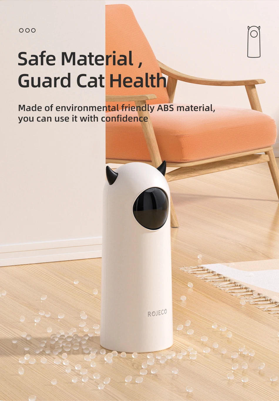 ROJECO Interactive LED Laser Cat Toy – Smart Automatic Teaser for Indoor Cats