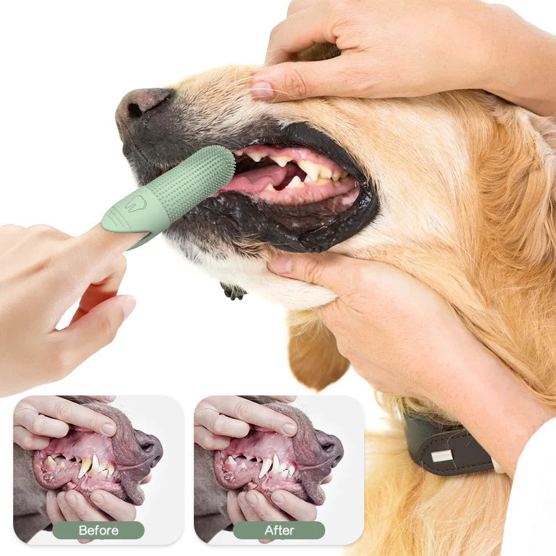 Dog & Cat Finger Toothbrush Set – 3-Pack Silicone 360° Dental Cleaning Kit