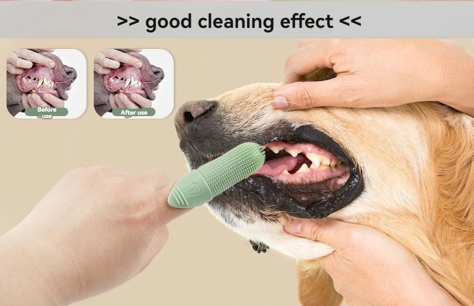 Dog & Cat Finger Toothbrush Set – 3-Pack Silicone 360° Dental Cleaning Kit