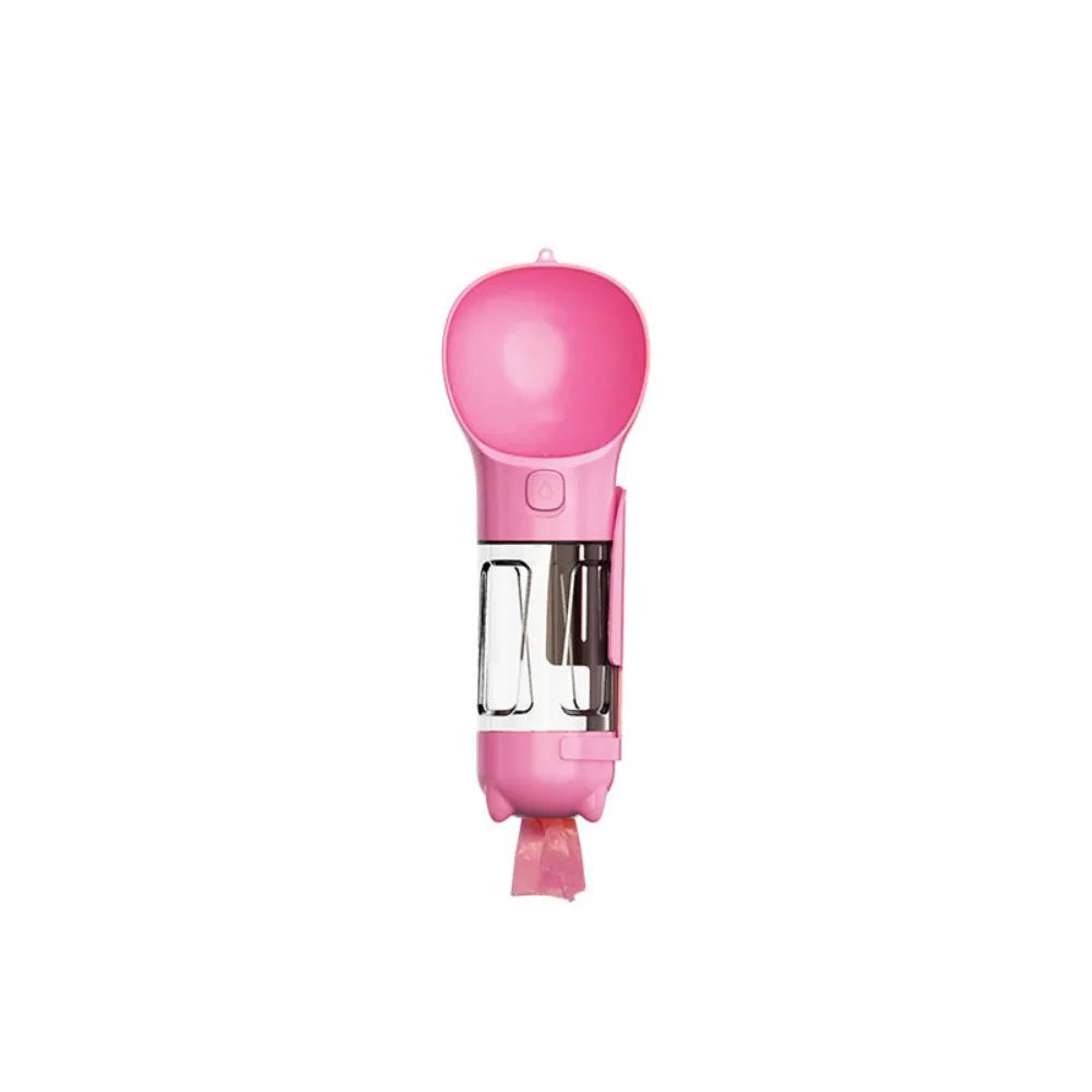 3-in-1 Dog Water Bottle – Portable Dispenser with Food Container & Waste Bag Holder